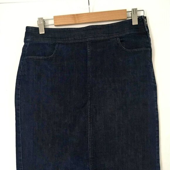 LOFT | dark wash denim pencil skirt - Picture 6 of 8
